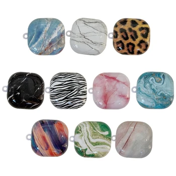 

Hard PC Shell Earphone Cover Marble Pattern Protective Case for S-AMSUNG Galaxy-Buds live Wireless Earphone Charging Box