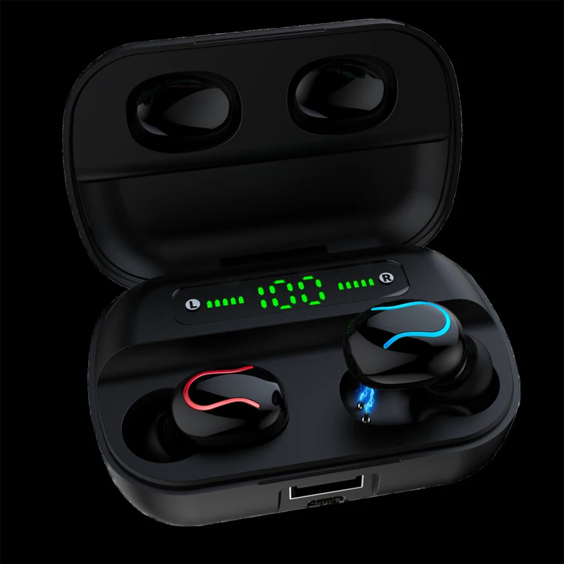 Electric quantity display wireless earphones tws headphones Music Stereo 5 0Bluetooth Headsets Earbuds With 2600mah charger case