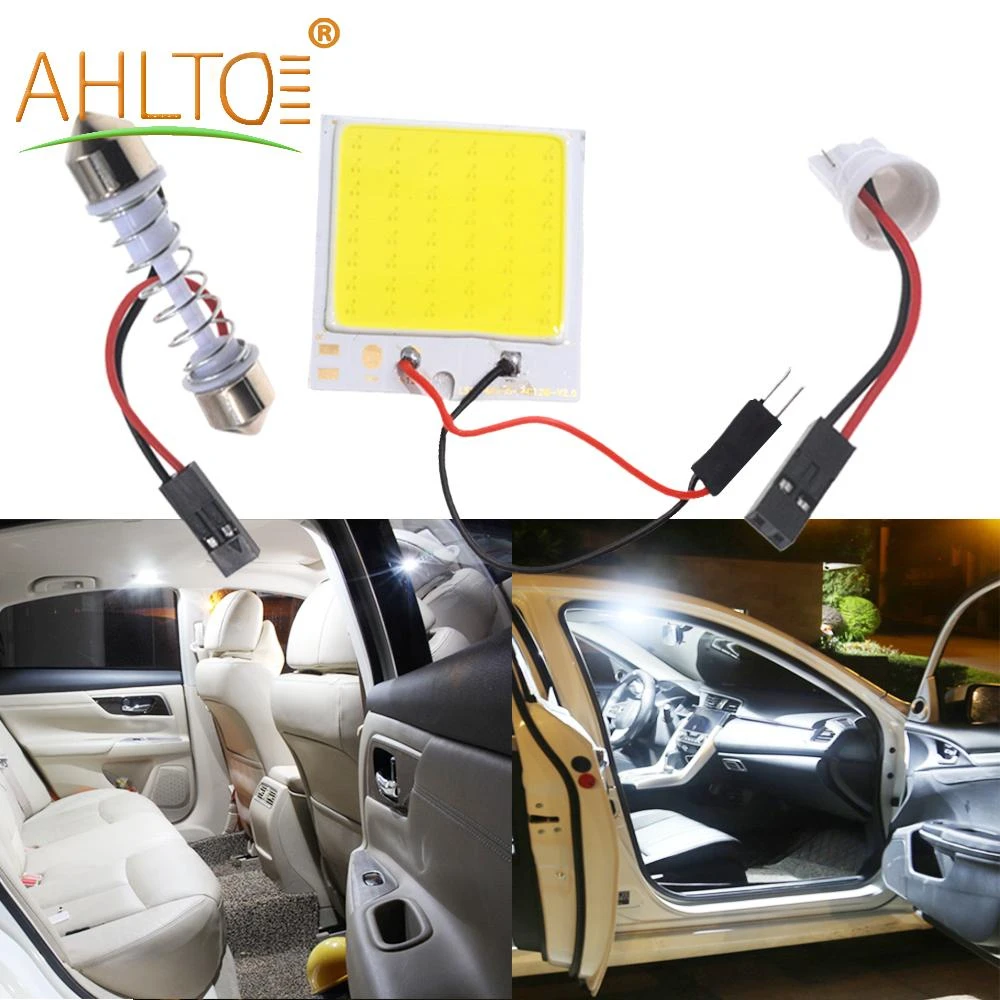 Разноцветный светодиодный светильник T10 C5W COB 48SMD для чтения с чипом Автомобильный