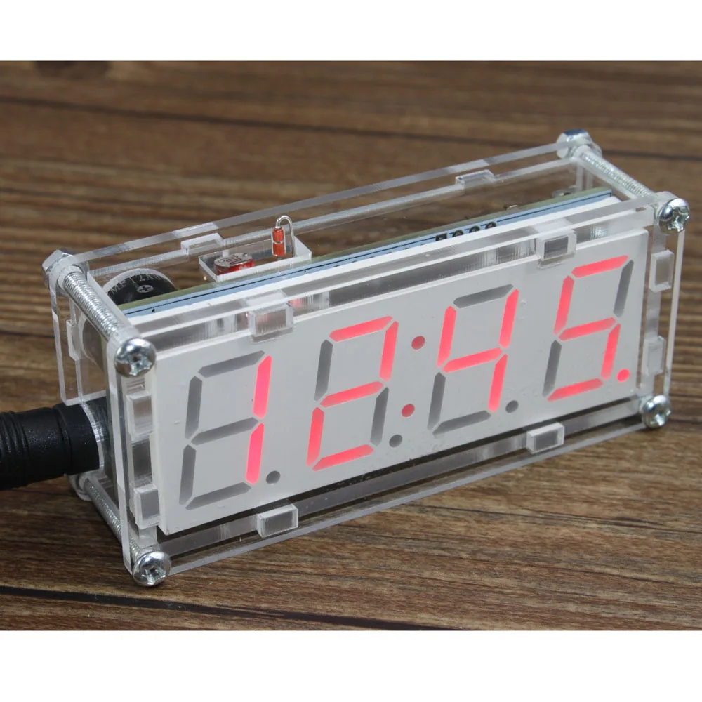 Новинка DIY Набор Compact 4-цифровой, цифровой часы время микроконтроллера Дисплей DIY светодиодный электронный комплект производство Запчасти часы