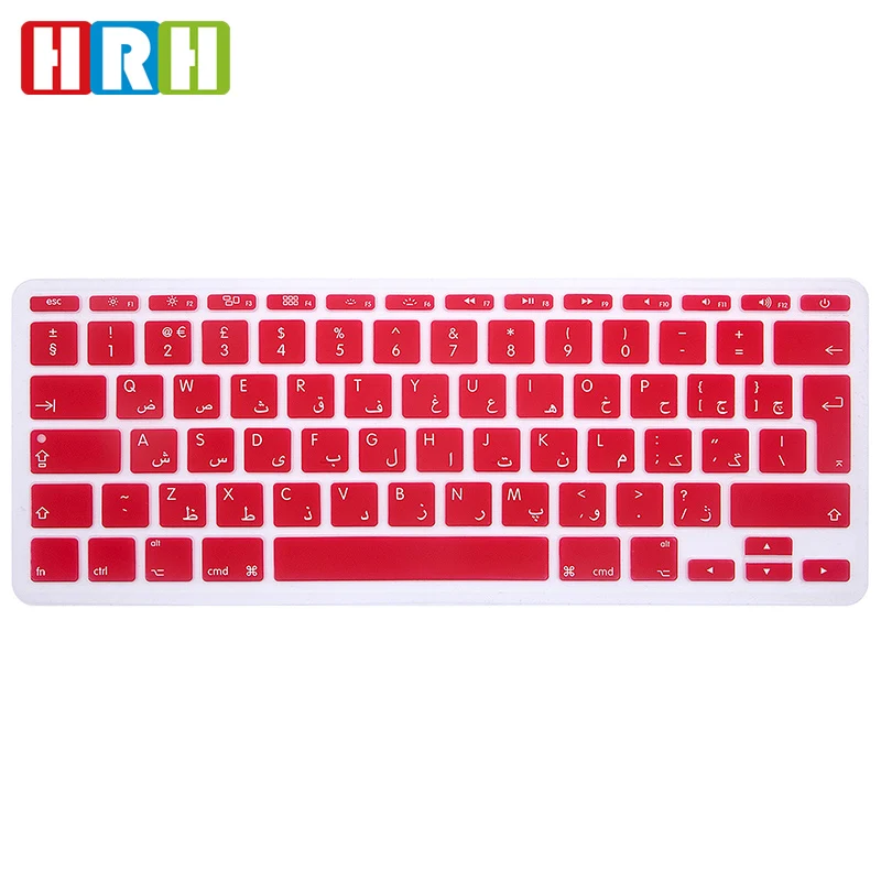 HRH 유럽 영국 아랍어 알파벳 소프트 실리콘 키보드 보호대 커버, 맥북 에어 11.6 11 인치 A1465 A1370 스킨 프로텍터, 100 개