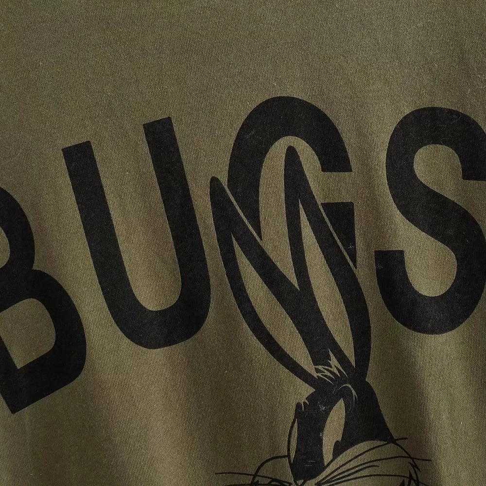 Модная футболка с кроликом Топы оверсайз Bugs Футболка harajuku женские топы футболки из хлопка с коротким принтом