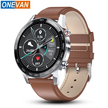 

2020 New Leather Smart Watch Men ECG PPG IP68 Waterproof Smartwatch 1.3inch 360*360 HD Full touch screen Fitness Sports watches