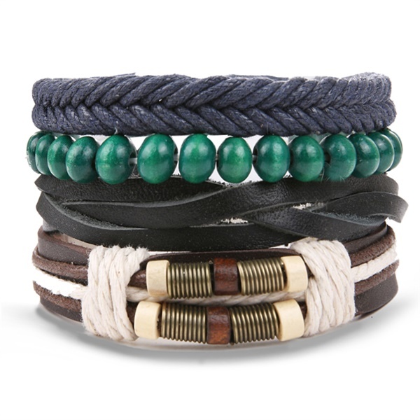 Vintage Flower Bracelets & Bangle Boho Multiple Layers Leather Bracelet 2019 For Women Man Wrap Female Punk Jewelry Gifts