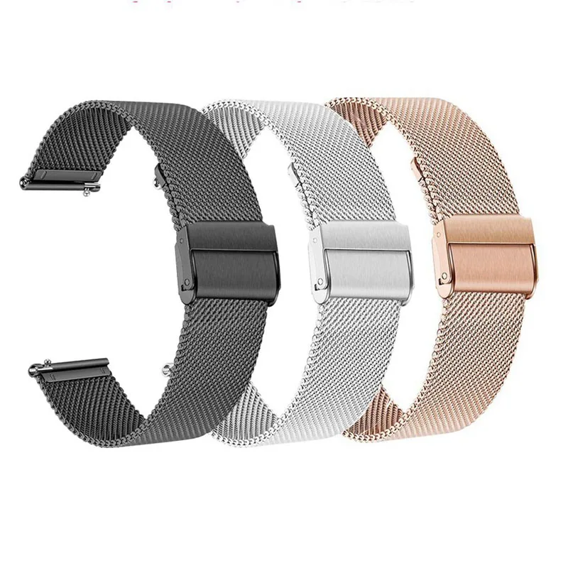 18MM 20MM 22MM Strap For Ticwatch Pro 2020/Pro 3 GPS/E2/S2 Smart Watch Band Stainless steel TicWatch E Tic 2 C2 Correa | Наручные часы