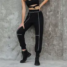 Женские повседневные спортивные штаны в стиле хип-хоп с высокой талией, Стильные повседневные спортивные свободные штаны с карманами для девушек, свободные штаны для девушек#0813