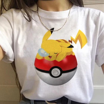 

Pokemon Go Harajuku T Shirts Women Kawaii Pikachu Funny Cartoon T-shirt 90s Cute Print Tshirt Fashion Streetwear Top Tees Female