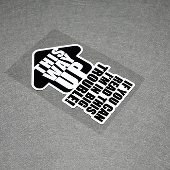 

NO.S086 THIS WAY UP Funny Arrow Waterproof Modified Car Stickers and Decals Car Trunk Door Windshield Stickers