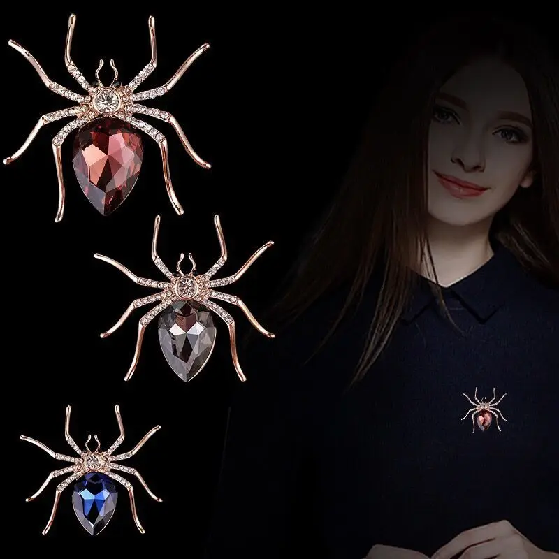 Стразы паук модная брошь для мужчин и женщин броши костюма ювелирное изделие