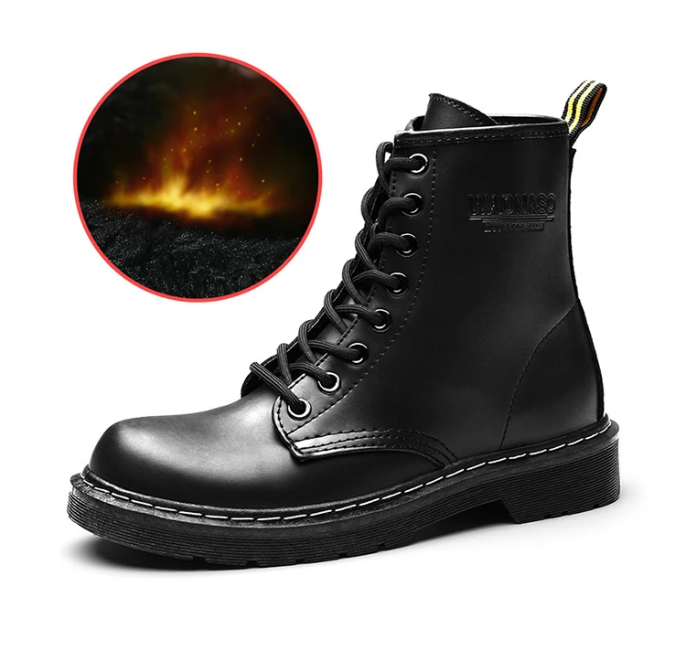 Женские зимние ботинки; Botas mujer; женские Ботинки martin из натуральной кожи; модная зимняя теплая обувь; женские мотоциклетные ботильоны