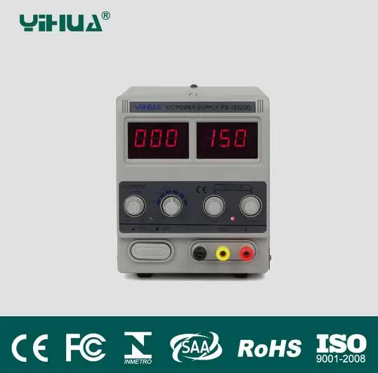 

Free Shipping 220V YIHUA 1502DD 15V 2A Adjustable DC Power Supply LED Display Mobile phone repair test regulated power supply