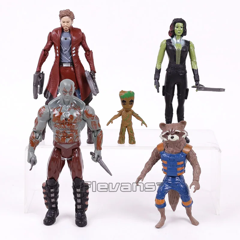 Guardians of the Galaxy 2 5pcs/set Star Lord Baby Tree Man Gamora Drax the Destroyer Rocket Raccoon PVC Action Figures Toys