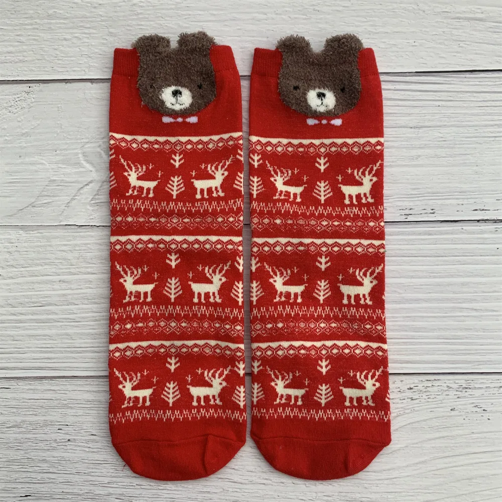 ARMKIN 4 пары Для женщин Носки Повседневное Зимний Рождественский Носки Олени Санта-Клауса; Носки хлопок мультфильм Утепленная одежда леди носки, подарок на Рождество - Цвет: SMT-142-12