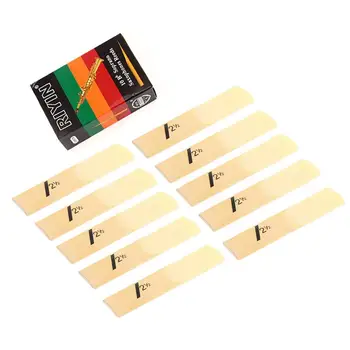 

10pcs Saxophone Reed Set Bb Tone with Strength 1.5/2.0/2.5/3.0/3.5/4.0 for Soprano Sax Reed Woodwind Instrument Musical Access