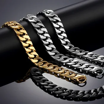 

New silver black gold color High Polished Shiny Bracelets Stainless Steel Bike Link Chain Bike Chain Bracelets Fashion Male