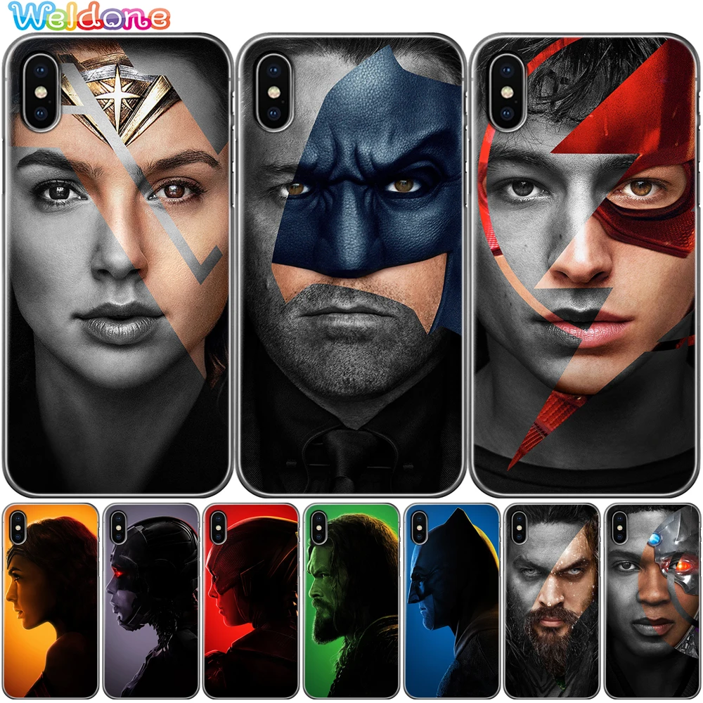 

Justice League Batman Aquaman Diana Prince Phone Case Cover For iPhone XS Max XR X 7 6s 8 Plus 5S SE case cover etui Coque