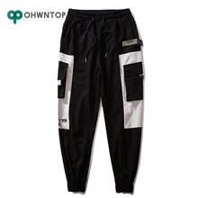 Уличная одежда, черные спортивные штаны, Мужские штаны для бега с эластичной резинкой на талии, Модные осенние мужские штаны для бега, повседневные тренировочные штаны, мужские тактические штаны