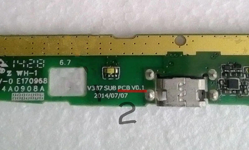 1 шт микрофонный модуль+ USB плата с зарядным портом гибкий кабель соединитель части для Philips Xenium V387 W8560 W6610 W8510 i908 - Цвет: v 387 version 2