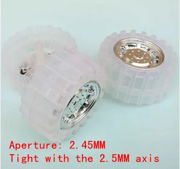 

diameter of 55MM Transparent large wheel model toy car tire manual DIY accessories is tightly matched with the 2.5MM axis