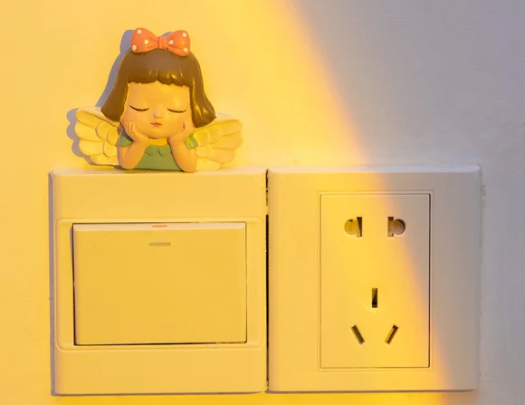 Luxury decoration shade light off creative cartoon cute four choice socket protective cover wall switch stickers J06