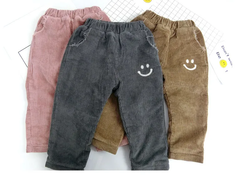 Autumn And Winter Children Corduroy Casual Pants Korean-style Brushed And Thick Trousers Children Men And Women Children ba