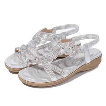 

Fashion Casual Sandals Women Flat Wedges Party Diamonds Gladiator 2019 Summer Shoes Girls Low Heels Sandalias Mujer Feminina