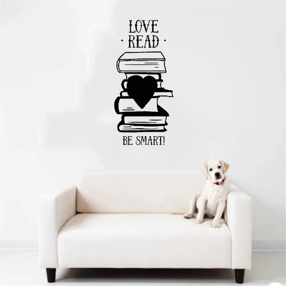 Love Read Wall Sticker Be Smart Quote Wall Decal Decor For Library
