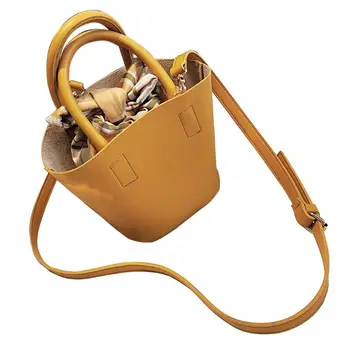 

Women Women Small Bucket Shoulder Messenger Bags PU Leather Sweet Pinkycolor Casual Style Delicate Hardware Elegance Ladies 3