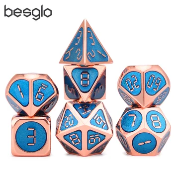 

Zinc Alloy Metal Polyhedral Dice Set with Black Drawstring Pouch for Dungeons and Dragons RPG Dice Gaming D&D Math Teaching