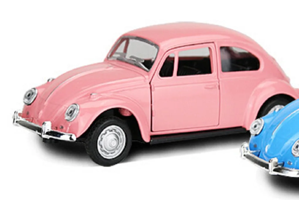 Гибкая модель автомобиля игрушка сплав резина Винтаж жук литья под давлением Вытяните назад модель автомобиля игрушка для детей подарок декор милый - Цвет: Розовый