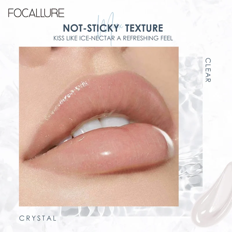 FOCALLURE Plumpmax Lip gloss High Shine Glow Not-sticky 1pcs lip balm Moisture Cosmetics Waterproof