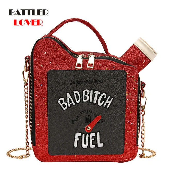 Women Chain Small Crossbody Bags 2020 Messenger Bag for Lady Sequins Handbag Bucket Fashion No Pocket Single Zipper