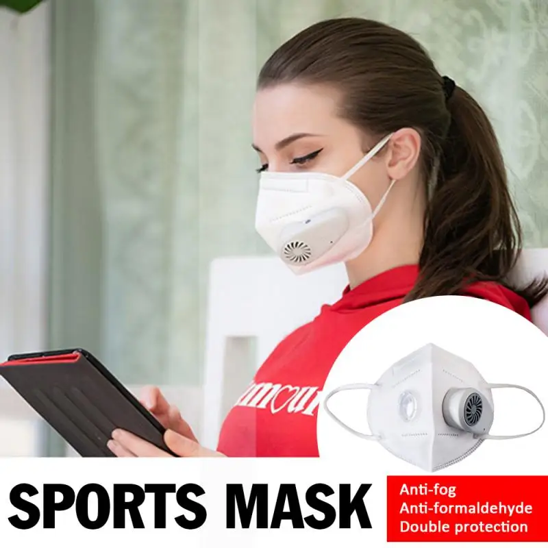 

Adult Smart Electric Face Mask With Double Breathing Valve Anti-fog Anti-dust Air Purifying Sports Mask 95% Anti PM2.5 Face Mask