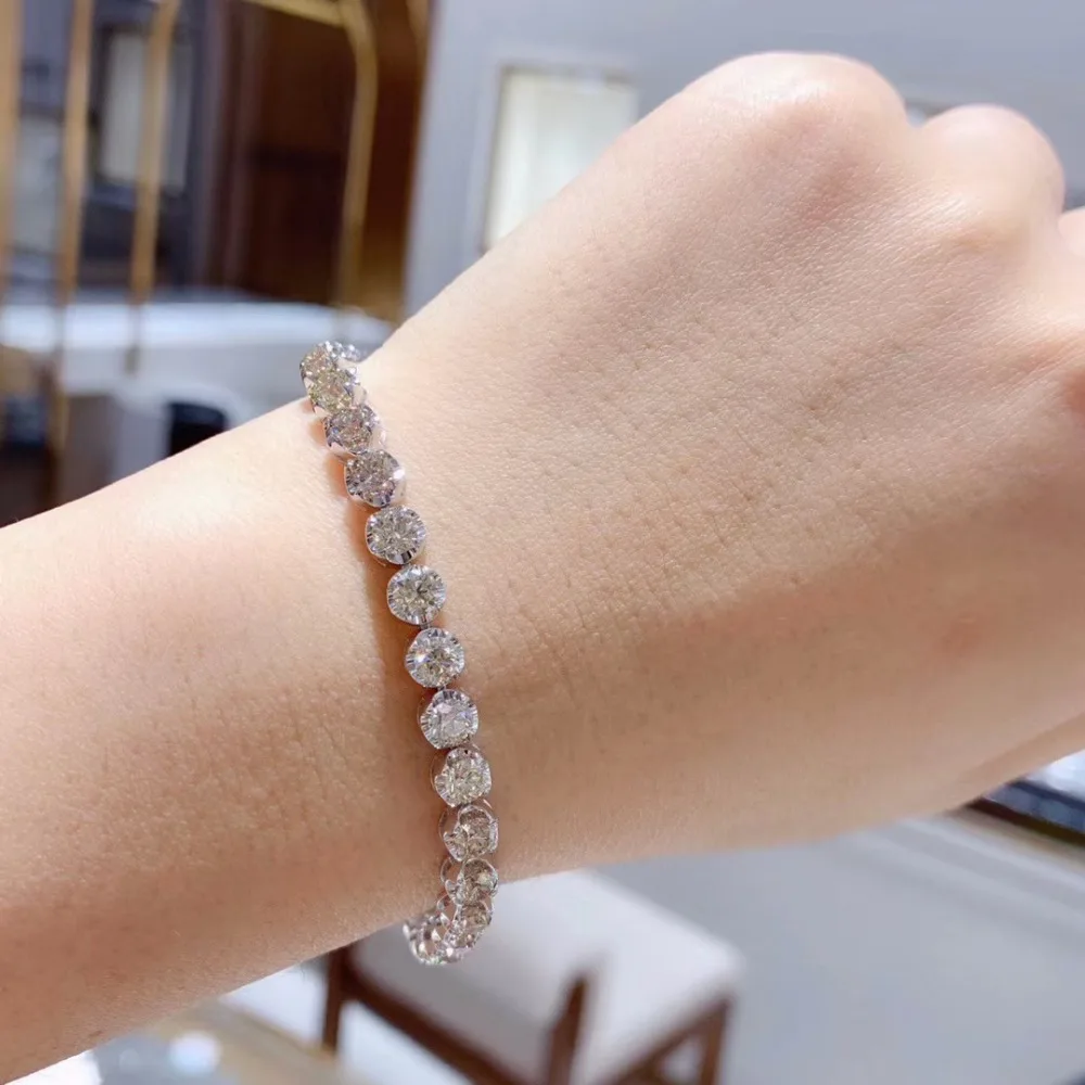 identification-bracelets Size IJ| SI 0.414 cttw Round-Cut-Diamond 18K White Gold 9.75 inches identification-bracelets Size IJ| SI 0.414 cttw Round-Cut-Diamond 18K White Gold 9.75 inches