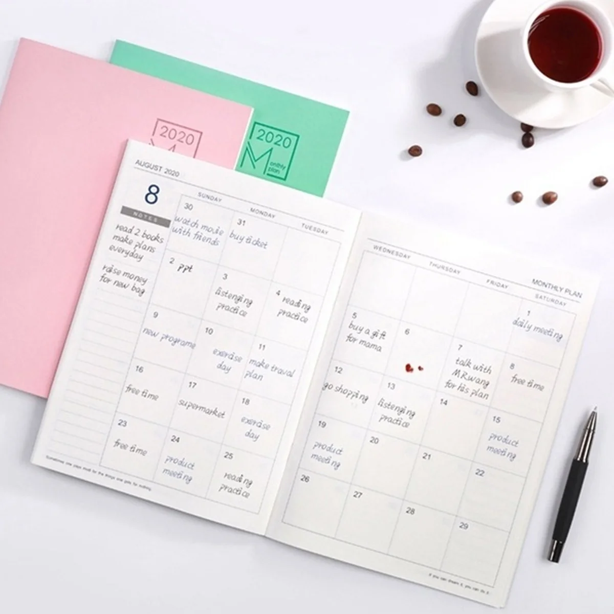 

2020 Calendar Monthly Planner Schedule Daily Weekly Planner Notebook Agenda Planner Organizer School Office Stationery Supplies
