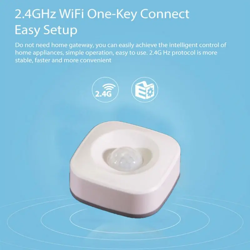 WiFi Smart Home PIR Motion Sensor Wireless Infrared Detector Security Burglar Alarm System for Home Office Use Supplies