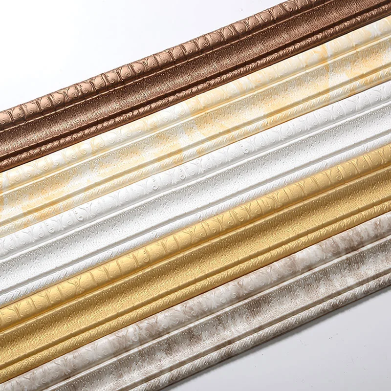 

TV Background Wall Border Decorative Strip Ceiling Skirting Waist Line Self-adhesive Wall Stickers Line Stickers 3D Wallpaper
