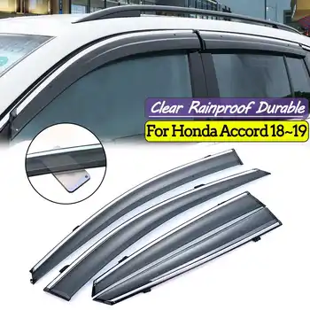 

NEW 4Pcs/Set Acrylic Exterior Car Window Visor Sunshade Rain Guard Wind Deflector Vent Shelter For Honda For Accord 2018-2019