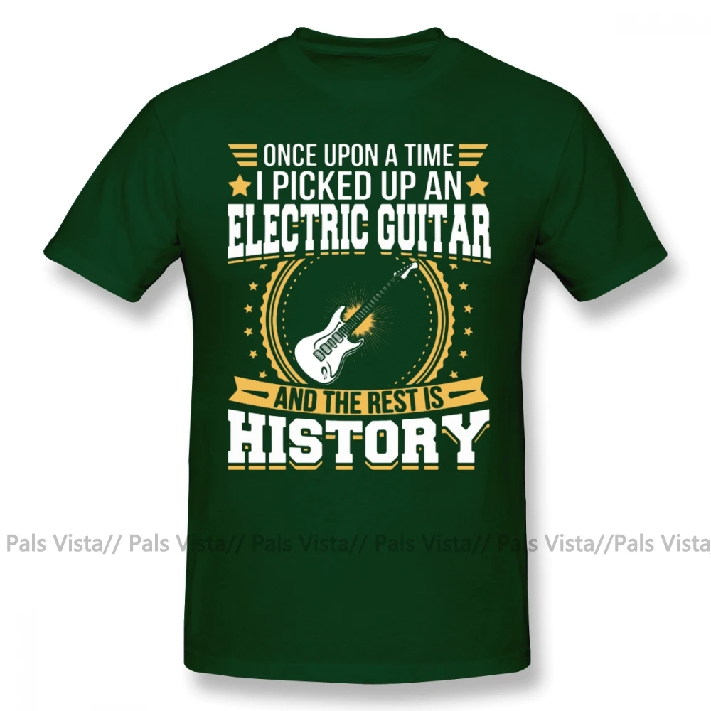 Футболка с электрогитарой, футболка с электрогитарой и надписью «остальные это история», милая Мужская футболка с коротким рукавом, футболка большого размера - Цвет: Бирюзовый