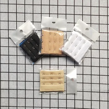 

30pcs/lot Elastic Bra EXTENDER 3X3 Underwear Lingerie Extension Buckle Quality Stainless Sewing Accessories Individual Package