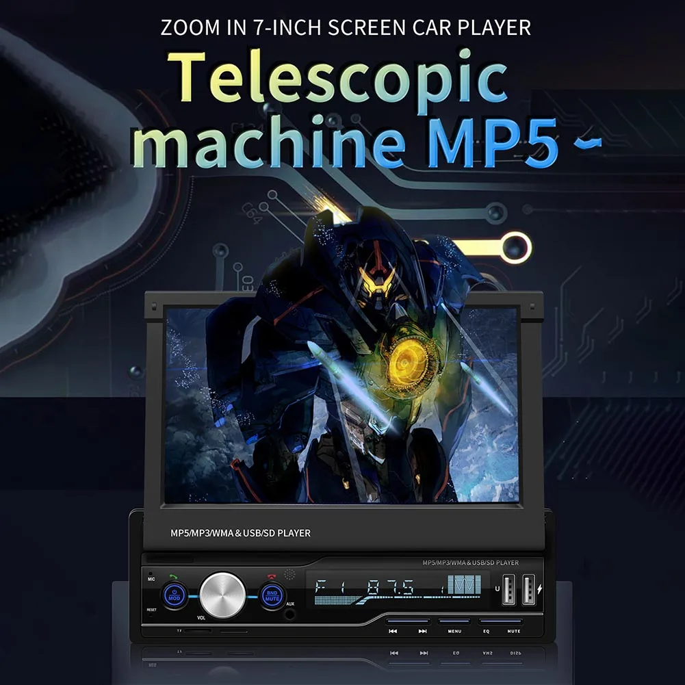 7 дюймов Handsfree Video Play Bluetooth карточная вставка fm-радио автомобильный MP4 плеер цветной дисплей складной экран обратное изображение зарядка
