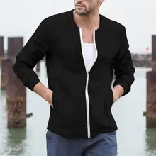 Мужские куртки осень-зима топы из хлопчатобумажной смеси на молнии с длинными рукавами верхняя одежда повседневная куртка пальто одежда