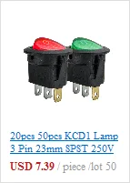 10 шт. 20 шт. KCD4 31*25 мм DPST 4PIN 16A/250 в красный/зеленый Кнопка ВКЛ/ВЫКЛ положение оснастки лодка кулисный переключатель медные ножки