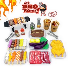 

81Pcs Kids Simulation Food Pretend BBQ Toys Miniature Items Fried Chicken Steak Meatball Barbecue Set Cooking Play House Toy