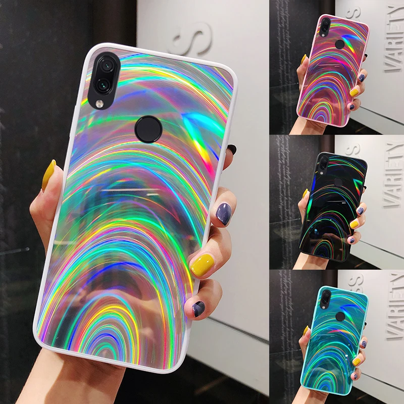 Модный чехол с лазерным радужным Зеркалом Для huawei mate 30 20 P30 Pro P20 Lite Y6 Y7 Y9 P Smart Honor 8X 10i 20i 20 Lite