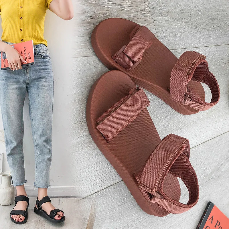

Cool Shoes Women Flat 2019 Cool Shoes Korean-style INS Fashion Retro Simple Korean-style Versatile Rocking Bottom Rome Viscose S