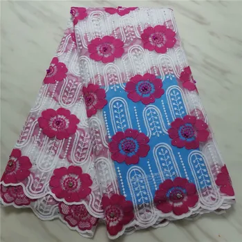 

2019 Nigerian tulle laces fabric with stones for women dresses Newest African tulle lace fabric with Milk Lace 5 yards pl66-269