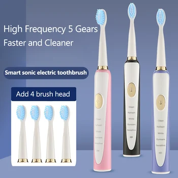 

Smart Sonic Electric Toothbrush USB Charging Waterproof Tooth brush 5 Gears Adjustable Upgraded Ultrasonic Toothbrush For Adult