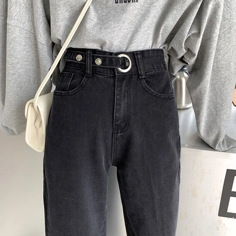 

2020 Fashion Casual Loose Autumn Wide-leg Jeans Women's High-waist Denim Pants Retro Loose Droop Straight Trousers Jeans