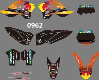 

0962 Motorcycle Team Graphic & Backgrounds Decal Sticker Kits for KTM EXC 2008 2009 2010 2011